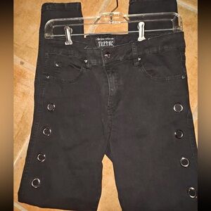 Tripp NYC High Rise Black Jeans with Grommet Detail